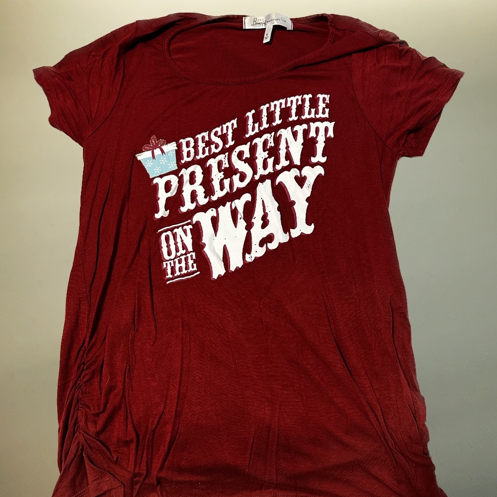 Best Little Present Christmas Maternity T-shirt